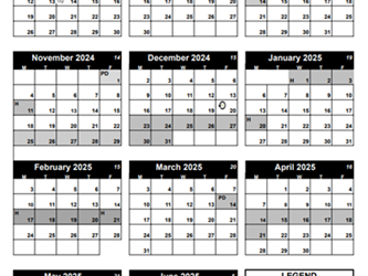 2024-2025 Student Attendance Calendar